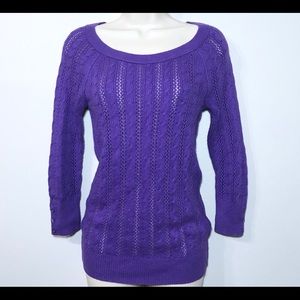 EUC American Eagle Purple Cable Knit Sweater - S